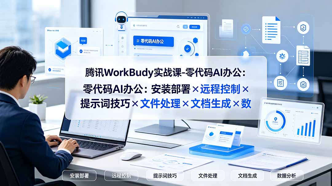 腾讯WorkBuddy实战课-零代码AI办公：安装部署×远程控制×提示词技巧×文件处理×文档生成×数据分析-资源宝库