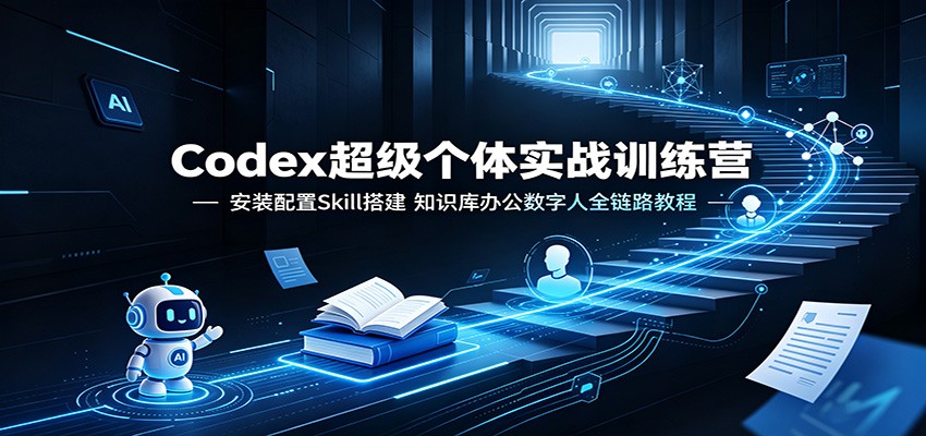 Codex超级个体实战训练营：安装配置Skill搭建，知识库办公数字人全链路教程-资源宝库