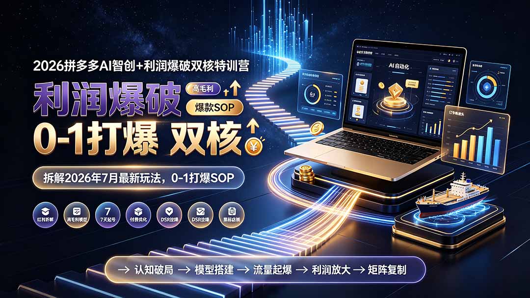 2026拼多多AI智创+利润爆破双核特训营-拆解2026年7月最新玩法，0-1打爆SOP-资源宝库