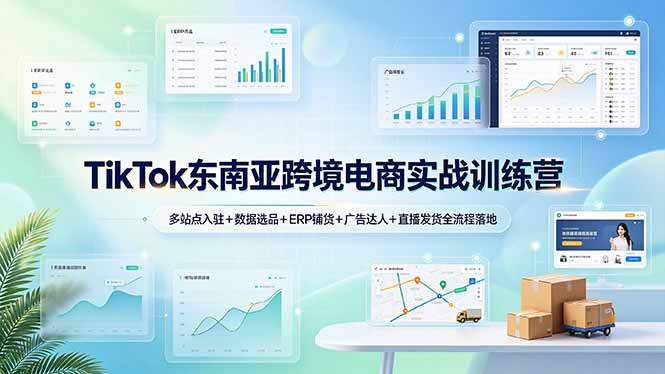 TikTok东南亚跨境电商实战训练营：多站点入驻+数据选品+ERP铺货+广告达人+直播发货全流程落地-资源宝库