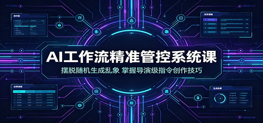 AI工作流精准管控系统课：摆脱随机生成乱象，掌握导演级指令创作技巧-资源宝库