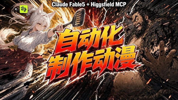 AI自动化动漫制作!Claude Fable 5接入Higgsfield MCP,直接生成完整创意内容-资源宝库