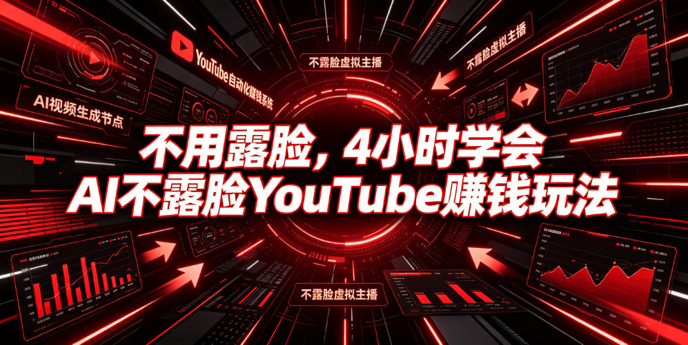 不用露脸，4小时学会AI不露脸YouTube賺钱玩法【原创双语字幕】-资源宝库