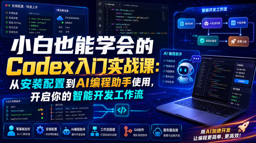 小白也能学会的Codex入门实战课：从安装配置到AI编程助手使用，开启你的智能开发工作流-资源宝库