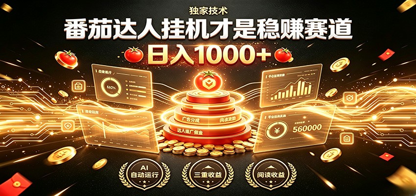 别再瞎找副业!番茄达人挂机才是稳赚赛道 日入1000+-资源宝库