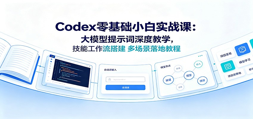 Codex零基础小白实战课:大模型提示词深度教学,技能工作流搭建多场景落地教程-资源宝库