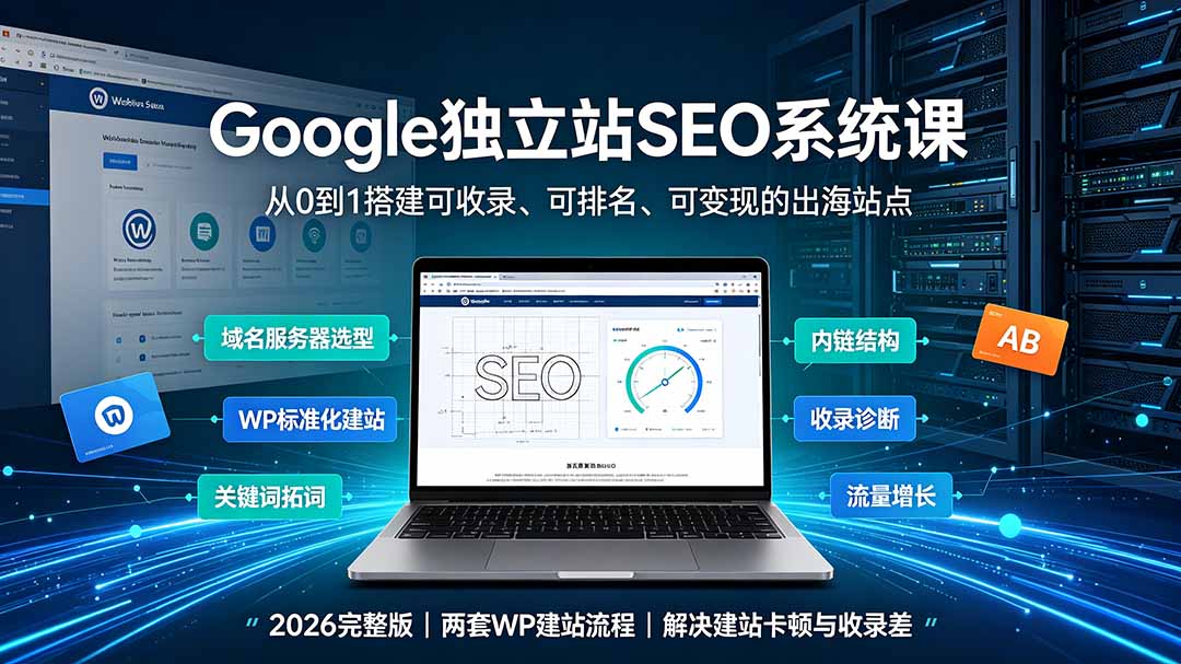 Google独立站SEO-7月系统课:出海基建×WordPress建站×AI内容生产×站内外优化×Search Console×AdSense变现-资源宝库