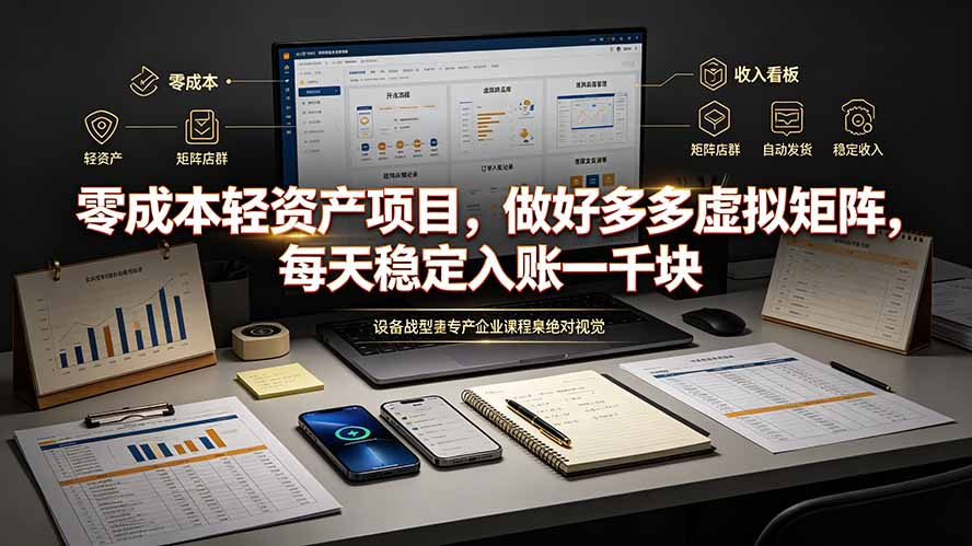 零成本轻资产项目，做好多多虚拟矩阵，每天稳定入账一千块-资源宝库