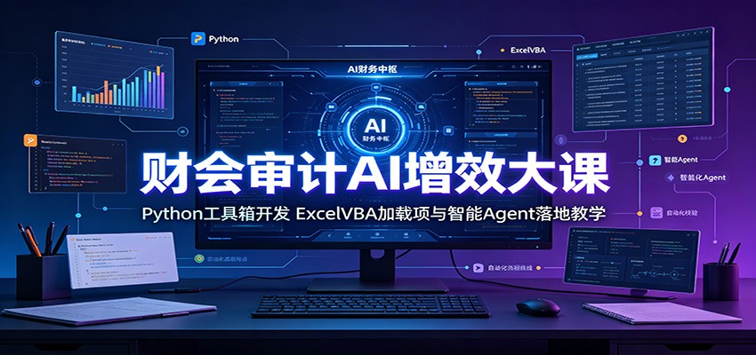 财会审计AI增效大课：Python工具箱开发，ExcelVBA加载项与智能Agent落地教学-资源宝库
