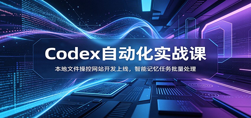 Codex自动化实战课：本地文件操控网站开发上线，智能记忆任务批量处理-资源宝库
