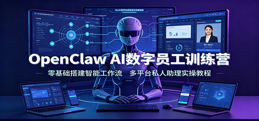 OpenClaw AI数字员工训练营:零基础搭建智能工作流,多平台私人助理实操教程-资源宝库