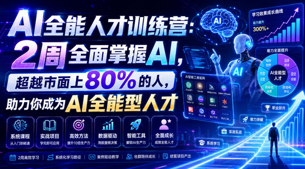 AI全能人才训练营：2周全面掌握AI，超越市面上80%的人，助力你成为AI全能型人才-资源宝库