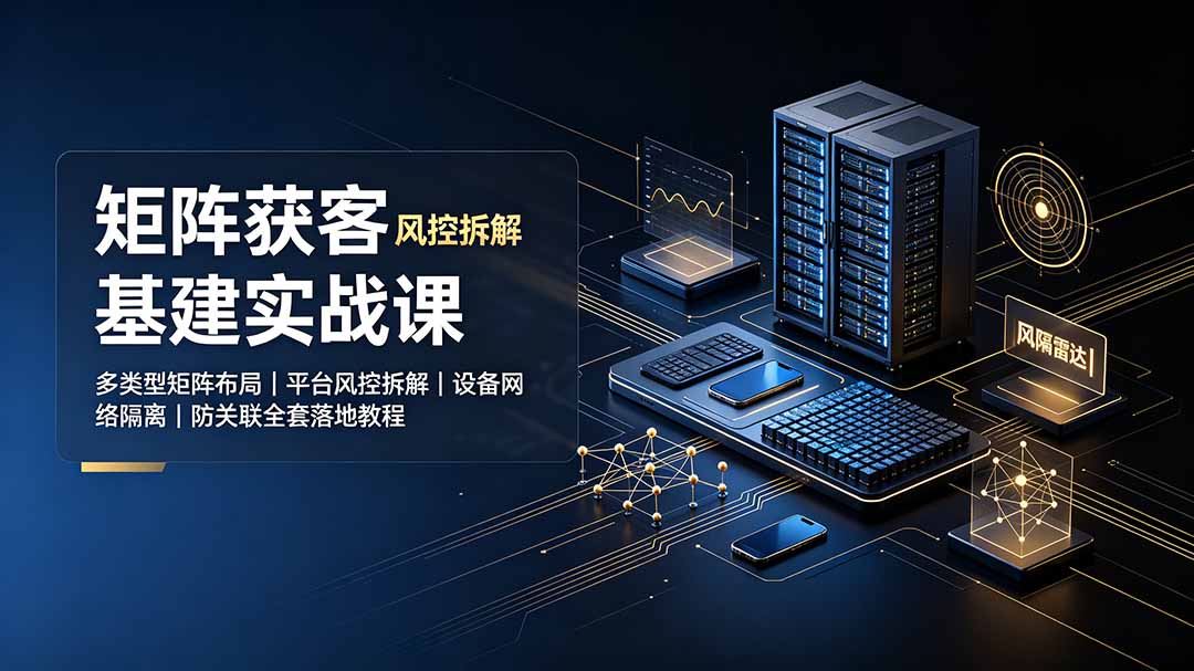 矩阵获客基建实战课:多类型矩阵布局|平台风控拆解|设备网络隔离|防关联全套落地教程-资源宝库