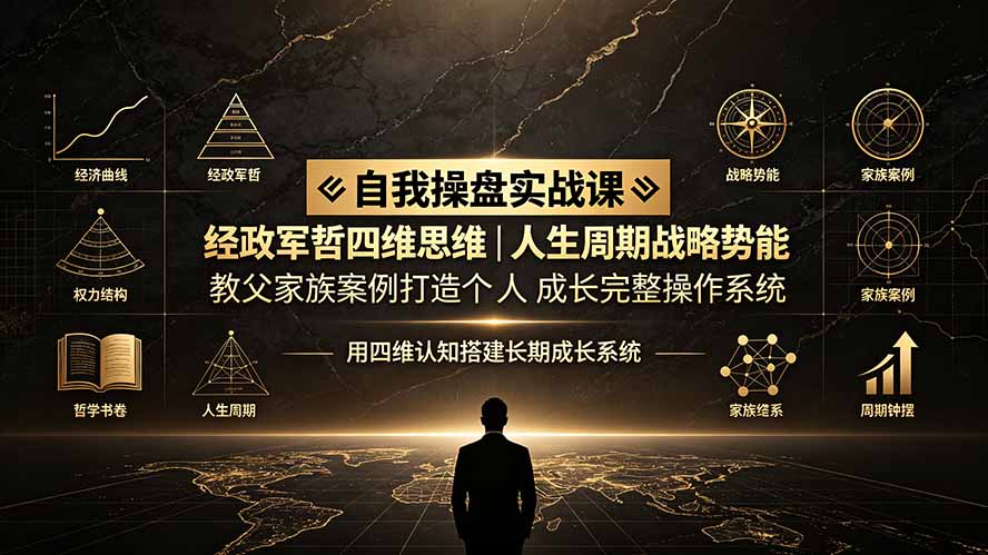自我操盘实战课：经政军哲四维思维｜人生周期战略势能｜教父家族案例打造个人成长完整操作系统-资源宝库
