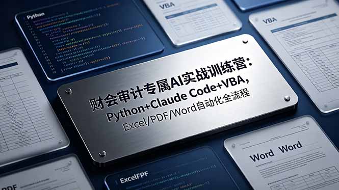 财会审计专属 AI实战训练营-更新：Python+Claude Code+VBA，Excel/PDF/Word自动化全流程-资源宝库