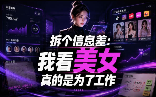 【理直气壮】我给看美女找了一个非常恰当的理由，信息差项目-资源宝库