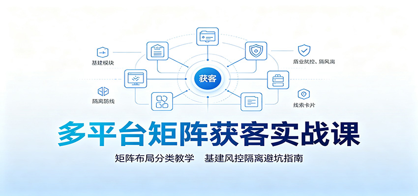 多平台矩阵获客实战课：矩阵布局分类教学，基建风控隔离避坑指南-资源宝库