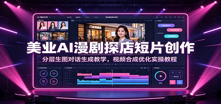 美业AI漫剧探店短片创作：分层生图对话生成教学，视频合成优化实操教程-资源宝库