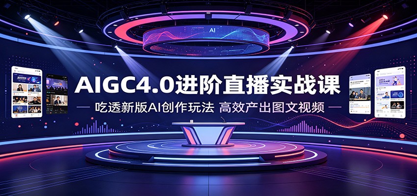 AIGC4.0进阶直播实战课:吃透新版AI创作玩法,高效产出图文视频-资源宝库