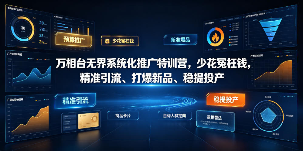万相台无界系统化推广特训营VI0.0，少花冤枉钱，精准引流、打爆新品、稳提投产(全程录音+字幕)-资源宝库