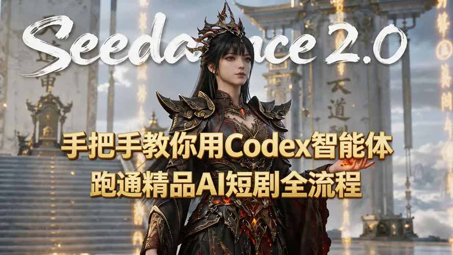 手把手教你用Seedance2.0+Codex智能体跑通精品AI短剧全流程(附3种skill技能-资源宝库