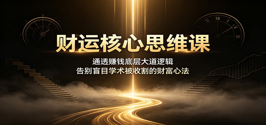 财运核心思维课:通透赚钱底层大道逻辑,告别盲目学术被收割的财富心法-资源宝库