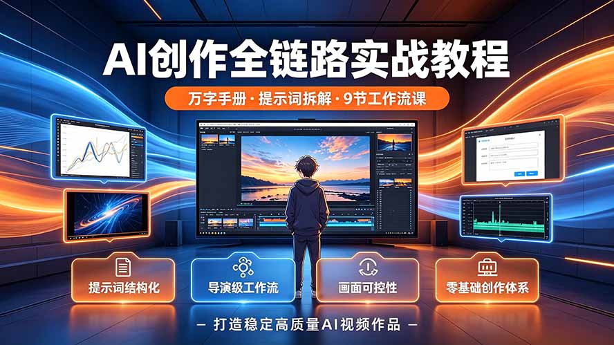 AI创作全链路实战教程｜万字手册·提示词拆解·9节工作流课，打造稳定高质量AI视频作品-资源宝库