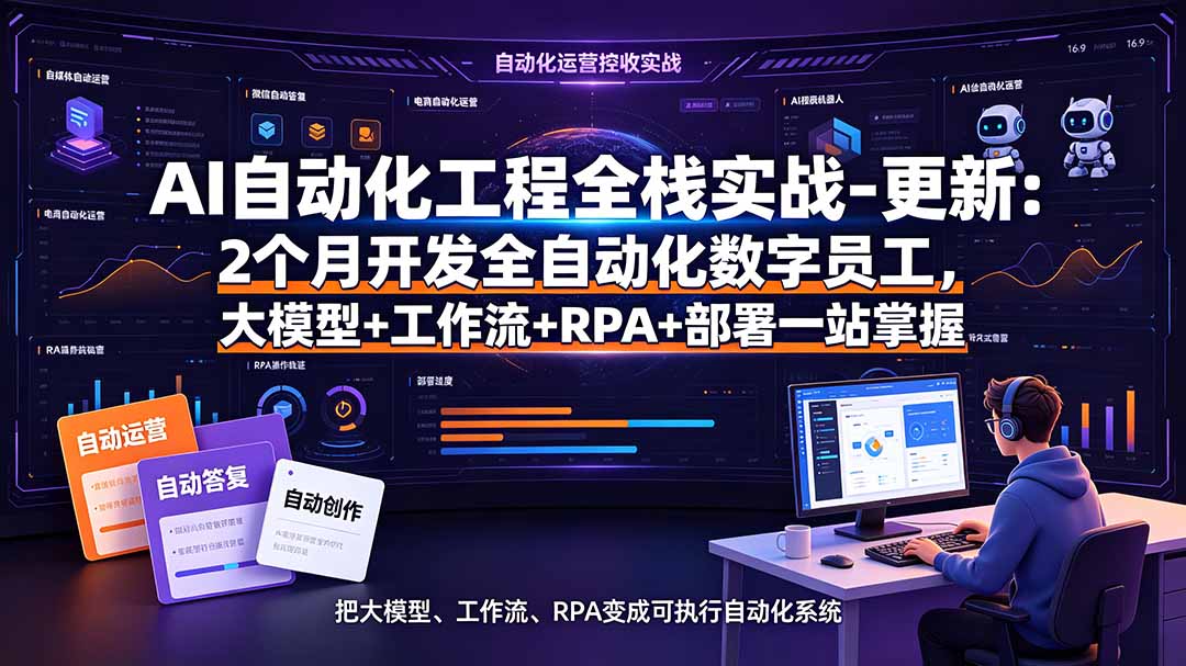 AI自动化工程全栈实战-更新:2个月开发全自动化数字员工,大模型+工作流+RPA+部署一站式掌握-资源宝库