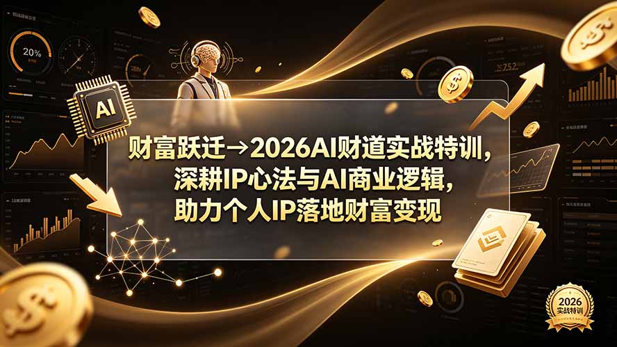 财富跃迁→2026AI财道实战特训，深耕IP心法与AI商业逻辑，助力个人IP落地财富变现-资源宝库