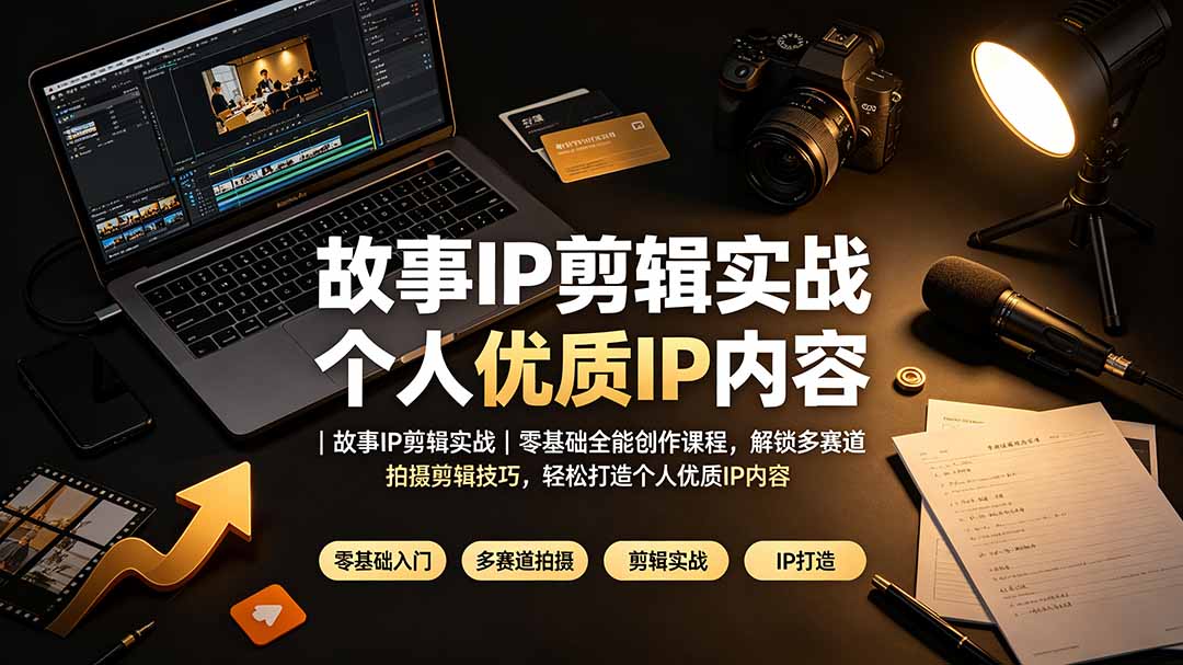 故事IP剪辑实战｜零基础全能创作课程，解锁多赛道拍摄剪辑技巧，轻松打造个人优质IP内容-资源宝库