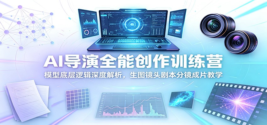 AI导演全能创作训练营:模型底层逻辑深度解析,生图镜头剧本分镜成片教学-资源宝库