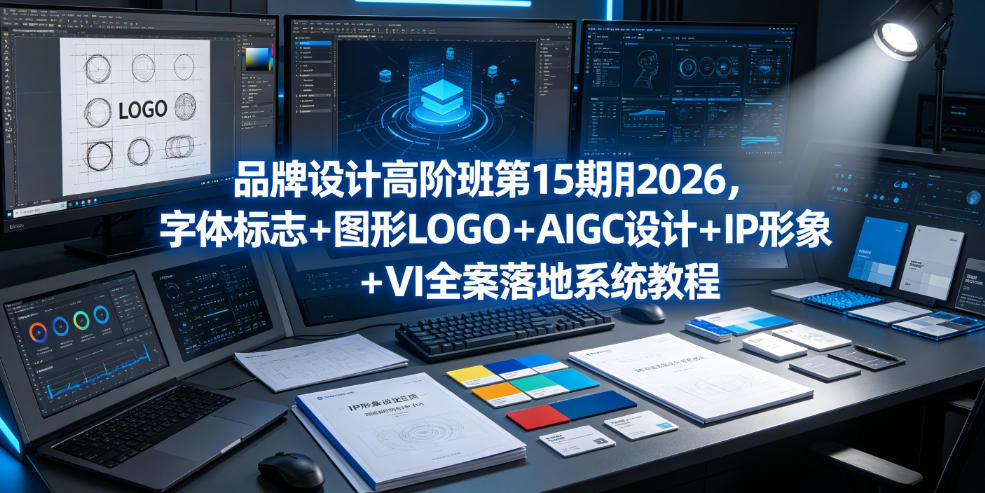 品牌设计高阶班第15期2026，字体标志＋图形LOGO＋AIGC设计＋IP形象＋VI全案落地系统教程-资源宝库
