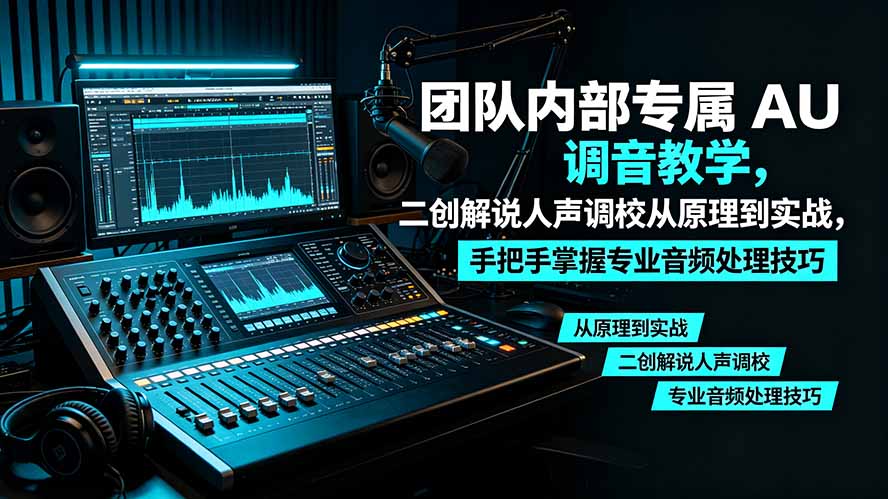 某大佬团队内部专属 AU 调音教学，二创解说人声调校从原理到实战，手把手掌握专业音频处理技巧-资源宝库