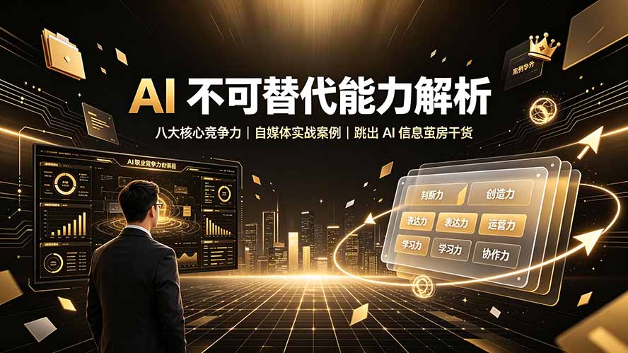 付费文章：AI 不可替代能力解析▸八大核心竞争力｜自媒体实战案例｜跳出 AI 信息茧房干货-资源宝库