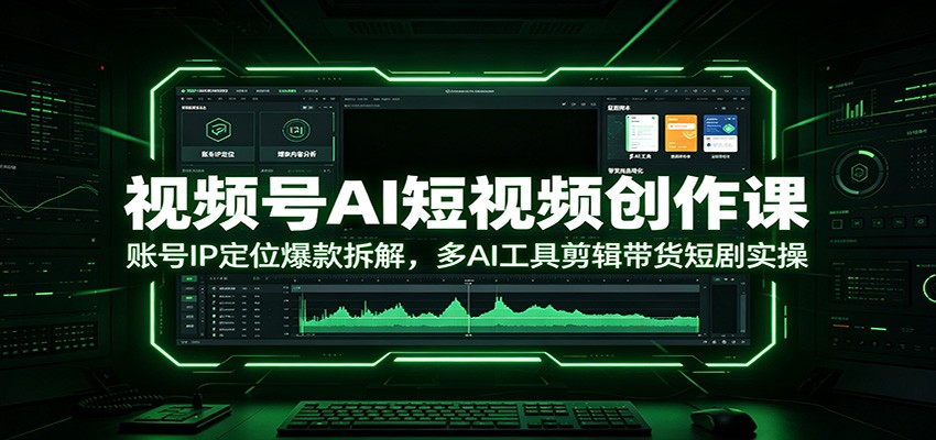 视频号AI短视频创作课：账号IP定位爆款拆解，多AI工具剪辑带货短剧实操-资源宝库
