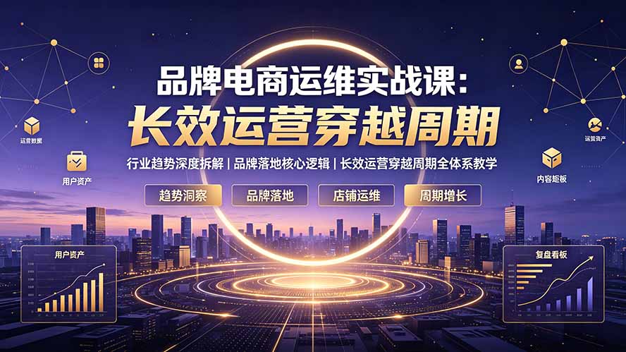 品牌电商运维实战课：行业趋势深度拆解｜品牌落地核心逻辑｜长效运营穿越周期全体系教学-资源宝库