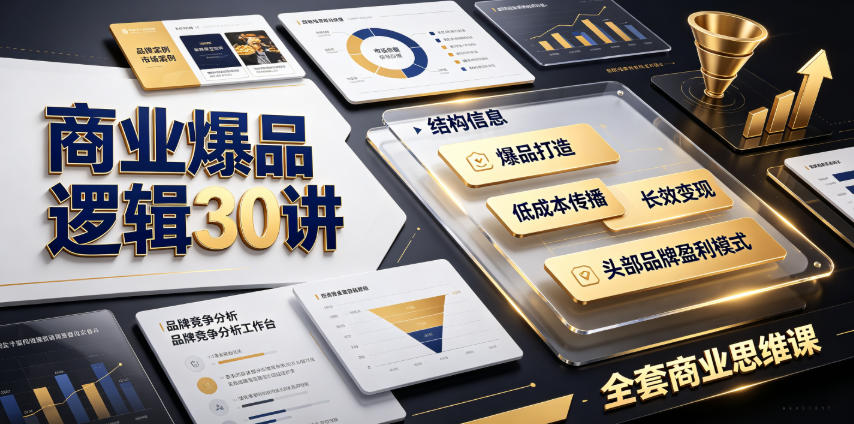 商业爆品逻辑30讲｜拆解各行各业头部品牌盈利模式，吃透爆品打造、低成本传播、长效变现全套商业思维课-资源宝库