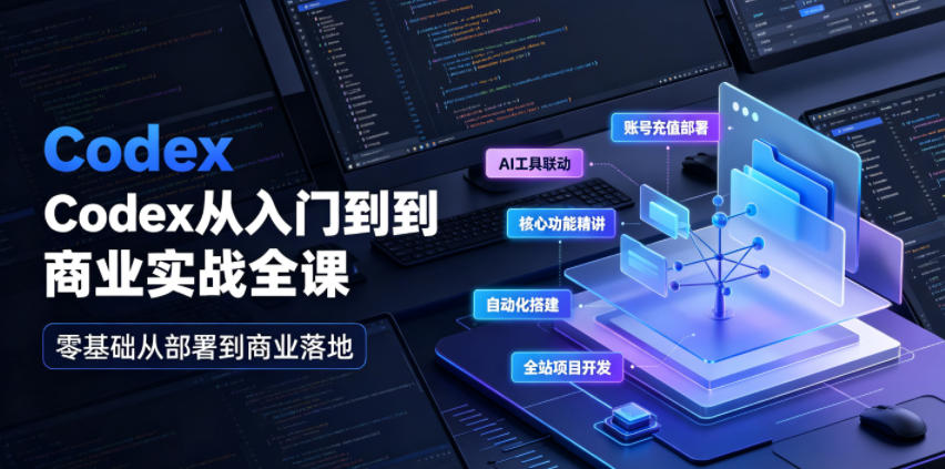 Codex从入门到商业实战全课|账号充值部署、AI工具联动、核心功能精讲、自动化搭建、全站项目开发零基础教程-资源宝库