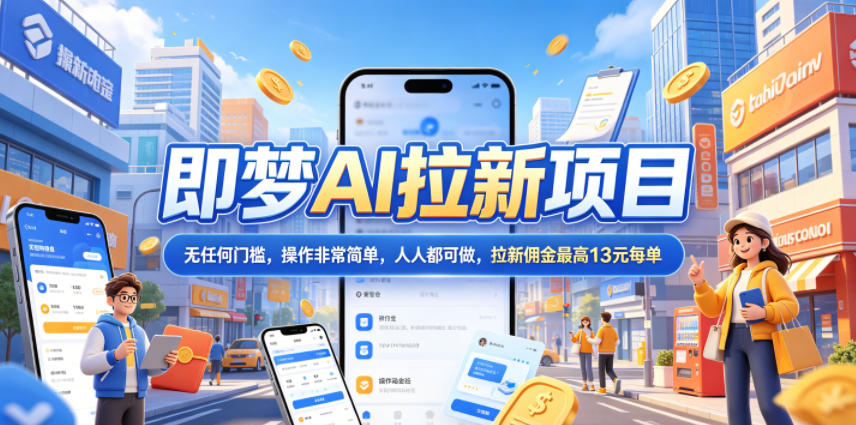 2026年即梦AI拉新项目最新玩法,无任何门槛,操作非常简单,人人都可做,拉新佣金最高13米每单(更新08月07日)-资源宝库