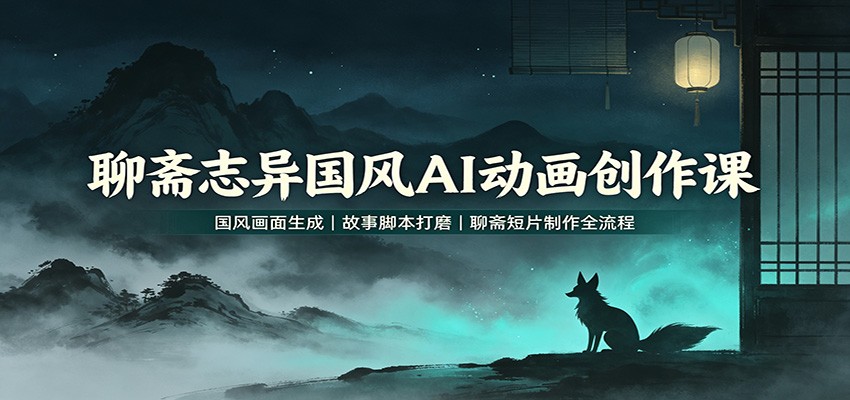 聊斋志异国风AI动画创作课：国风画面生成，故事脚本打磨，聊斋短片制作全流程-资源宝库