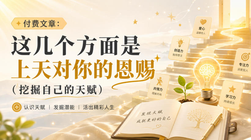 付费文章：这几个方面是上天对你的恩赐(挖掘自己的天赋)-资源宝库