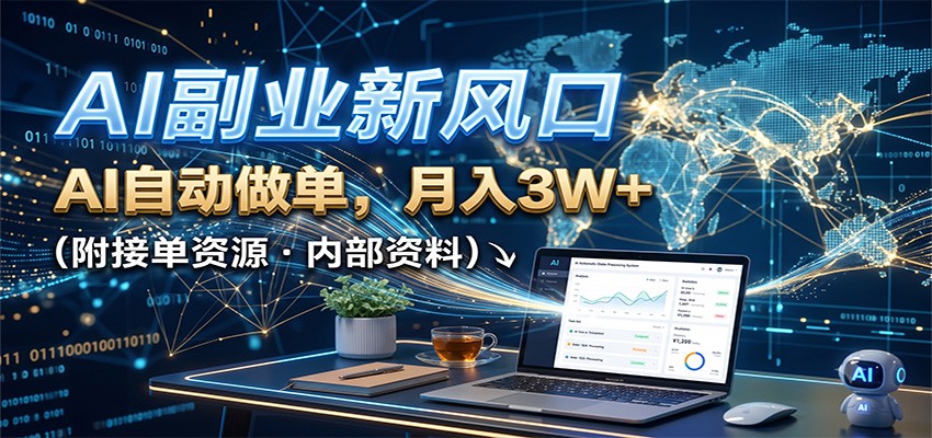 AI副业新风口，AI自动做单，月入3W+，附接单资源-资源宝库