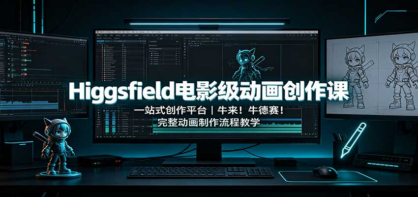 Higgsfield电影级动画创作课：一站式创作平台，牛来！牛德赛！完整动画制作流程教学-资源宝库
