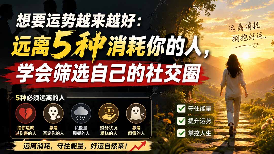 付费文章：想要运势越来越好：远离5种消耗你的人，学会筛选自己的社交圈-资源宝库