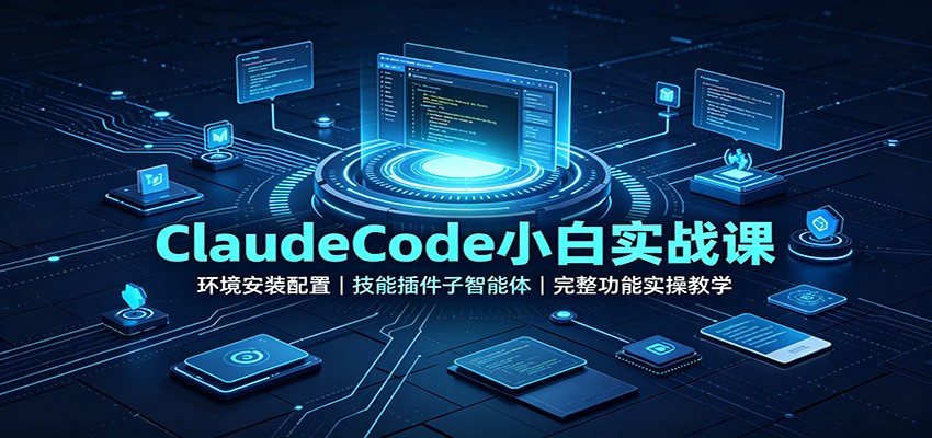ClaudeCode小白实战课：环境安装配置，技能插件子智能体，完整功能实操教学-资源宝库