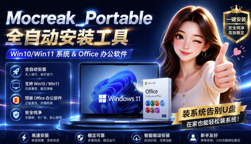 Mocreak全自动安装office和win10、win11系统，告别U盘装系统，使用安全可靠-资源宝库