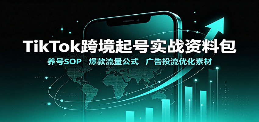 TikTok跨境起号实战资料包：养号SOP，爆款流量公式，广告投流优化素材-资源宝库