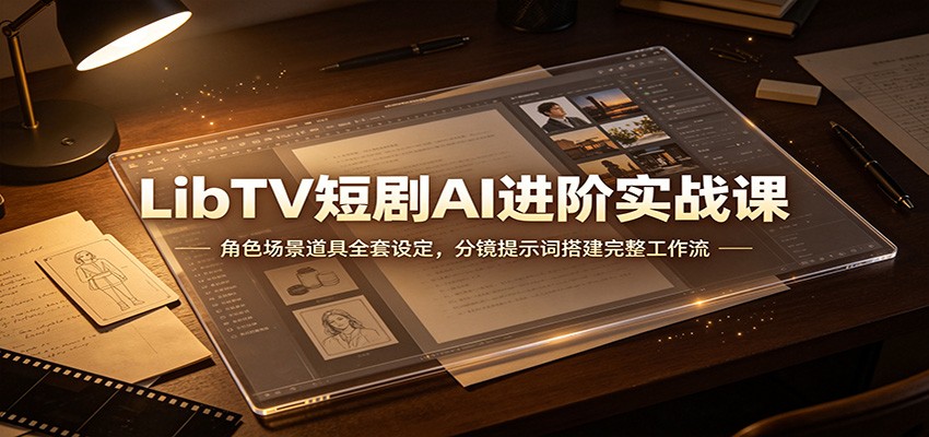 LibTV短剧AI进阶实战课：角色场景道具全套设定，分镜提示词搭建完整工作流-资源宝库