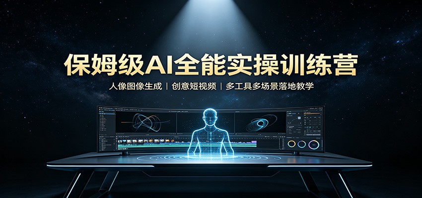 保姆级AI全能实操训练营：人像图像生成，创意短视频，多工具多场景落地教学-资源宝库