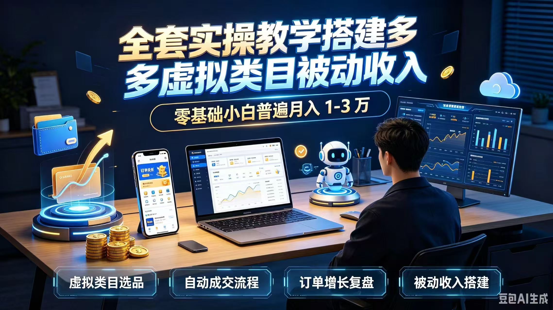 全套实操教学搭建多多虚拟类目被动收入，零基础小白普遍月入 1-3 万-资源宝库
